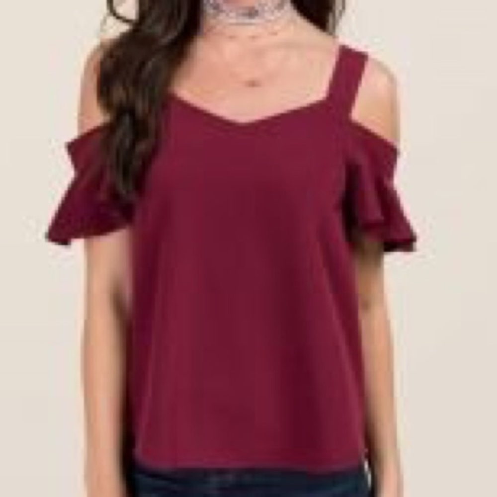 Francesca’s Wine Off the Shoulder Top